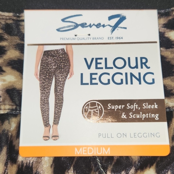 SEVEN7 VELOUR LEGGING CHEETAH PRINT SIZE M NEW WITH TAGS - Picture 7 of 14